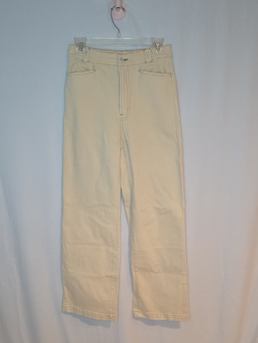 Madewell Beige Cotton Jeans with Contrast Stitching